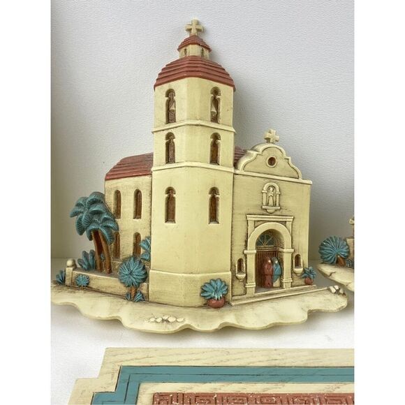 Vtg Burwood Products Sconces Mirror Shelf Set Aztec Southwest Boho - Set of 11 - Picture 8 of 14